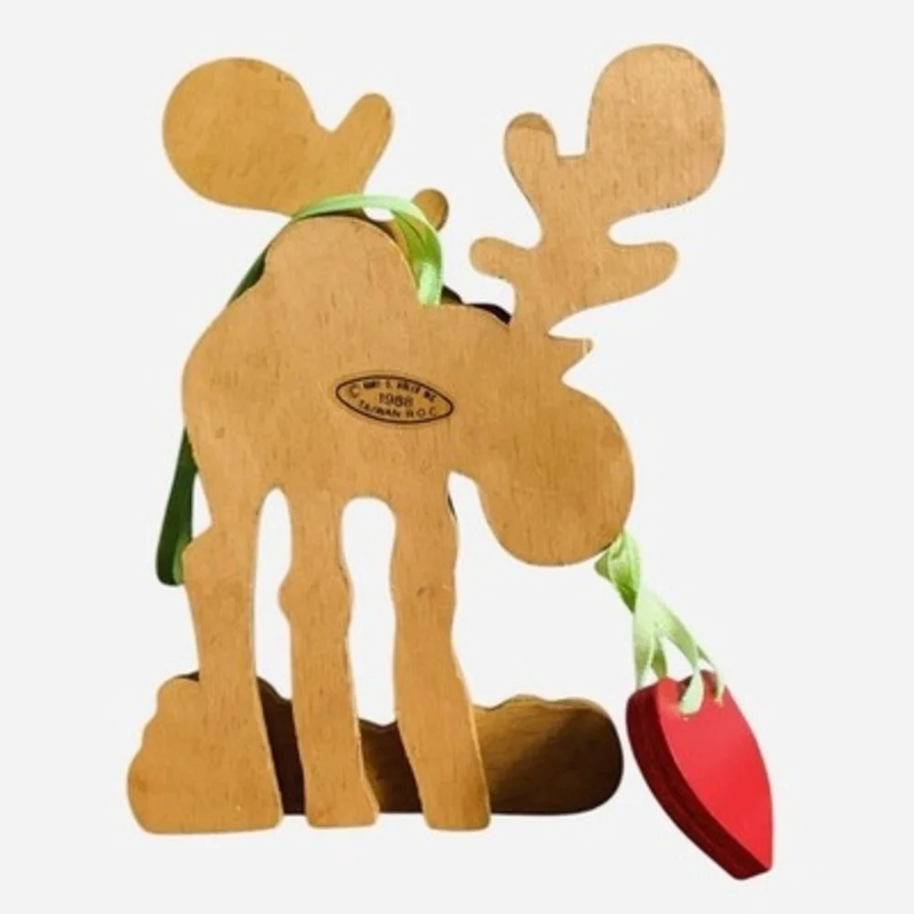 Vintage Kurt S Adler Wooden Reindeer Ornament 3.75